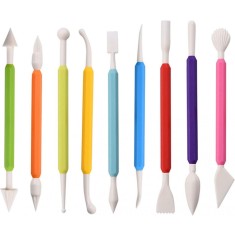 Set 9 Instrumente de modelat pentru cofetarie, Multicolor, 17 cm, 369COF