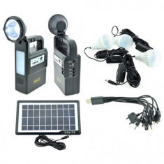 Kit Incarcator Urgente cu Panou Solar Lanterna Radio FM USB MP3 GD8133 foto