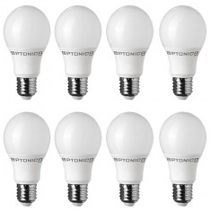Set 8 becuri LED 15W (90W), E27, lumina rece (6000K), 1320 lm