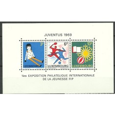Luxemburg 1969 - Expo filatelic, colita neuzata