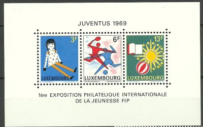 Luxemburg 1969 - Expo filatelic, colita neuzata foto