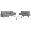 Gossi set de canapele cu perne, 2 piese, gri deschis, textil