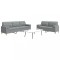 Gossi set de canapele cu perne, 2 piese, gri deschis, textil