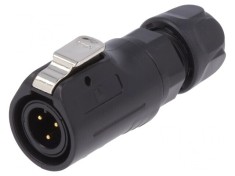 Conector Circular Mufă 12mm 3-PIN Aurit 5A