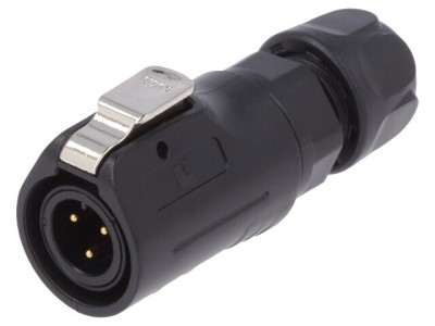 Conector Circular Mufă 12mm 3-PIN Aurit 5A foto