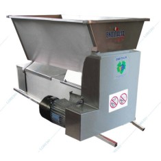 Eno 15 inox, zdrobitor desciorchinator struguri, cu motor, Enoitalia, cuva si carcasa inox, cuva cu snec, motor 0,75kW, productivitate 1600-1800 kg/h,