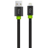 Cablu Date si Incarcare USB-A - Lightning Goui Fashion Flat, 18W, 1m, Negru G-LC8PINFBF-K, Apple