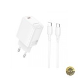 Incarcator Retea Cu Cablu USB-C Borofone BN26 Fuente 20W 3A 1 x USB-C Alb