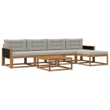 vidaXL Set de canapele de exterior 6 pcs Natural și Gri deschis 3382494