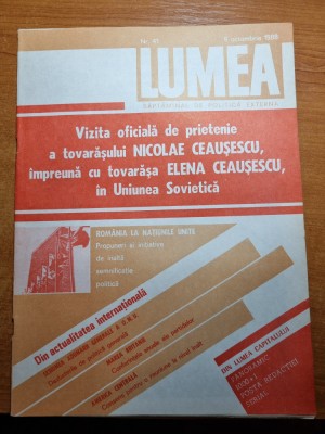 revista lumea 6 octombrie 1988-ceausescu vizita in uniunea sovietica foto