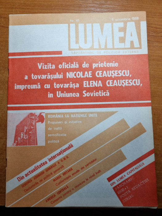 revista lumea 6 octombrie 1988-ceausescu vizita in uniunea sovietica