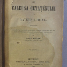 MANUALUL SEU CALEUSA CETATEANULUI IN MATERIE JUDICIARA de IOAN RADOI , 1882