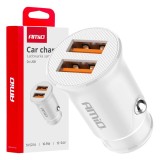 &Icirc;ncărcător auto 2x USB-A 2.1A AMIO-03872