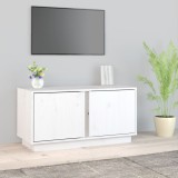 VidaXL Comodă TV, alb, 80x35x40,5 cm, lemn masiv de pin