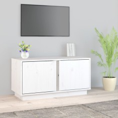 vidaXL Comodă TV, alb, 80x35x40,5 cm, lemn masiv de pin 814470