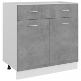 vidaXL Dulap inferior cu sertar gri beton 80x46x81,5 cm lemn prelucrat