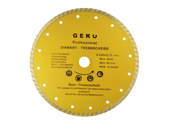 Disc diamantat cu gauri 230mm, Geko G00264