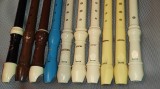 10 ZECE FLUIERE PLASTIC ABS - hohner - adra - aulos impecabile