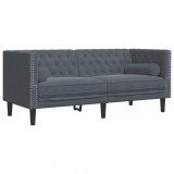 Cumpara ieftin Canapea Chesterfield cu pernute/2 locuri, verde inchis, catifea