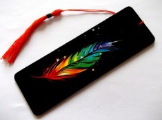 semn de carte cu pana multicolora 41689