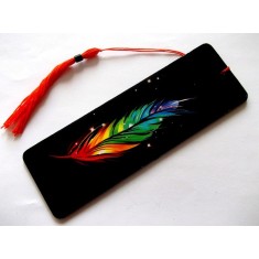 semn de carte cu pana multicolora 41689