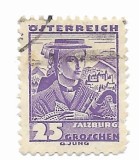 Austria - Costume nationale, 1934-1936 - 25 G, obliterat