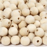 Margele din lemn pentru activitati crafts, 90 piese, 8 mm