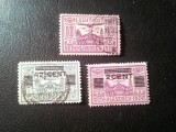 3 Timbre Indiile Olandeze Aviatie - 10c 1928 si 2 val. cu supratipar 1934 stampilate