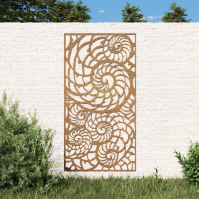 vidaXL Decor perete de grădină 105x55 cm design scoici oțel Corten foto