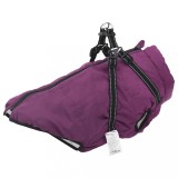 VidaXL Haină c&acirc;ini cu ham impermeabilă reflectorizantă, violet, L44