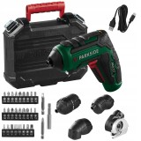 Surubelnita Electrica Parkside Multifunctionala cu Acumulator si accesorii incluse Adaptor de taiere, de Cuplu, Excentric si Unghiular, 26Biti