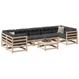 vidaXL Set canapea de grădină, 8 piese, lemn masiv de pin 3299331