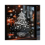 Cumpara ieftin Sticker/Autocolant Craciun pentru geam sau oglinda Brad Argintiu 80x107cm - 771192