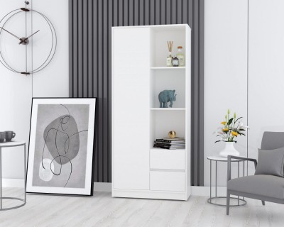 Dulap MP1 - 1U+2S, 80x33x180 cm, Alb foto