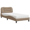 VidaXL Pat cu saltea, Hvar, cappuccino, 80x200 cm piele ecologică 3208686