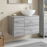Cumpara ieftin Set dulap baie 2 buc. Sonoma gri 79,5 x 44,5 x 80 cm