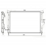 Radiator racire Dacia Logan 04.2008-2012 (1.5dci 48/50/62kw Fara Ac) ; Dacia Sandero 06.2008-2012 (1.5 Dci 63kw Fara Ac/ 1.2 55kw Cu Ac / 1.6 64kw Cu, Rapid