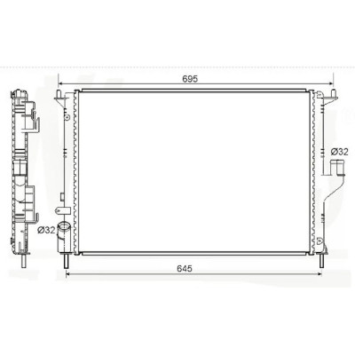 Radiator racire Dacia Logan 04.2008-2012 (1.5dci 48/50/62kw Fara Ac) ; Dacia Sandero 06.2008-2012 (1.5 Dci 63kw Fara Ac/ 1.2 55kw Cu Ac / 1.6 64kw Cu foto