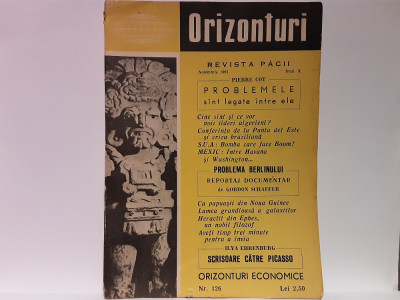 Revista pacii Orizonturi - Nr.126 noiembrie 1961 foto