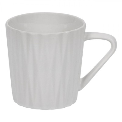 Cană Ceramică, Model Romburi, Culoare Alb, Capacitate 350 ml foto