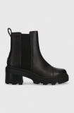 Sorel ghete chelsea de piele JOAN NOW CHELSEA femei, culoarea negru, cu toc drept, 2048451