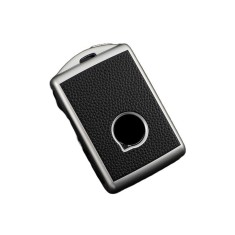 Husa Cheie Compatibila cu Auto VOLVO XC90, XC60, XC40, Smartkey, Tpu, Aspect Piele, Gri