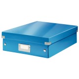 Cutie depozitare cu capac carton laminat cu capac 280 x 100 x 370 mm Leitz WOW Click&amp;Store albastru
