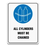 ALL CYLINDERS MUST BE CHAINED SIGN