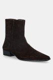 Vagabond Shoemakers cizme din piele &icirc;ntoarsă NELLA culoarea maro, cu toc plat, 5416-040-31