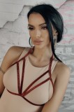 BRA287RR-81 Ham fetish tip sutien din benzi elastice stralucitoare