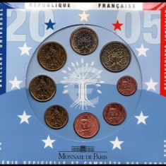 FRANTA 2005 - Set monetarie 1 cent-2 euro - FOLDER/ BU /sigilat