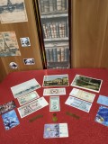 Lot 3 carti postale URSS (necirculate,T=100.000),5 cartele Romtelecom,6 bancnote straine diferite(UNC),suita monede 1 copeica 1983-1991+3 copeici 1957