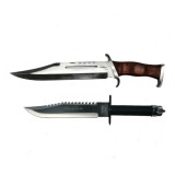 Cumpara ieftin Set Cutite Vanatoare IdeallStore: 40cm Rambo First Blood II + Baioneta 42cm Rambo III, Otel 440C, Teaca