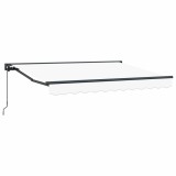 vidaXL Copertină retractabilă manuală Alb 3 x 2 m 3420396